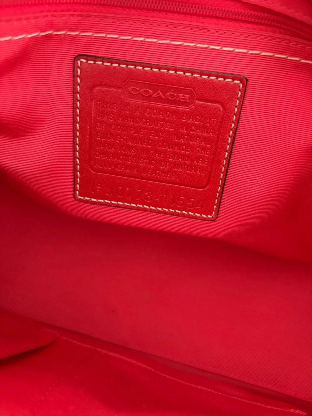Coach Hamptons Madeline Large Leather Tote 11554 Red Orange Turnlock Scarf
